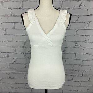 Apostrophe Ribbed Tank Tee, Size M